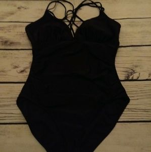 Women's MERONA Black Strappy Swimsuit NEW